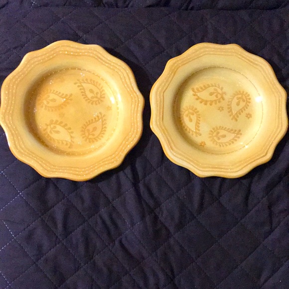 Tabletops Unlimited Dining Gold Colored Salad Plates Jasmine Hand